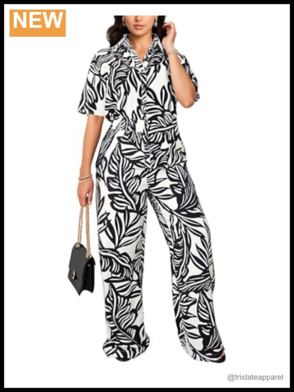 Floral Button Down Shirt Wide Leg Pants Vacation 2 Piece Set